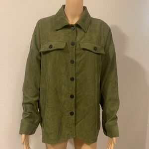 SHEIN Olive Green Button Down Shirt